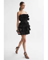 Acler - Elsher - Strapless Tiered Mini Dress, Black - Lyst