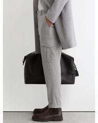 Reiss - Wool-Blend Flannel Pinstripe Cargo Trousers - Lyst