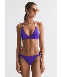 Reiss - Ripley - Purple Side Tie Bikini Bottoms - Lyst