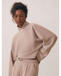 Reiss - Premium Interlock Shawl-Neck Sweatshirt - Lyst