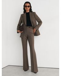 Reiss - Neutral Petite Puppytooth Flared Suit Trousers - Lyst