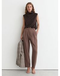 Reiss - Honey - Chocolate Brown Wool Funnel-neck Sleeveless Knit Top, Xl (us 16-18) - Lyst