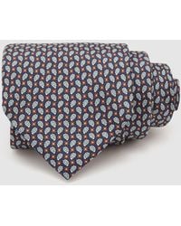 Reiss - Cenzo - Navy Silk Micro Paisley-print Tie, One - Lyst