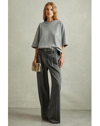 Reiss - Marl Oversized Cotton Crew Neck T-Shirt - Lyst