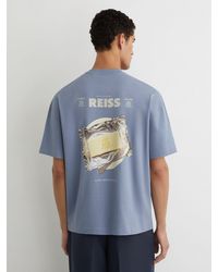 Reiss - Monogram Butter Relaxed-Fit T-Shirt - Lyst