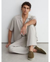 Reiss - Kason - Olive Green Suede Slip-on Loafers, Us 12 (uk 11) - Lyst