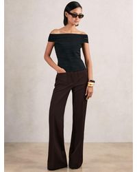 Reiss - Petite Twill Patch-Pocket Flared Trousers - Lyst