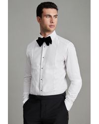 Reiss - Marcel - White Slim Fit Cotton Marcella Tuxedo Shirt, L - Lyst