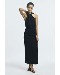 Reiss - Talulah - Black Atelier Halter Neck Midi Dress, Us 10 - Lyst