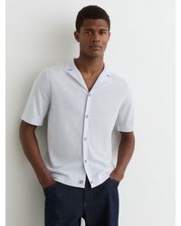 Reiss - Merino Wool Cuban-Collar Shirt - Lyst