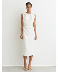 Reiss - Jersey Fitted Sleeveless Midi Dress - Lyst