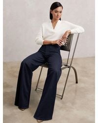 Reiss - Bella Petite Patch Pocket Wide Leg Jeans - Lyst