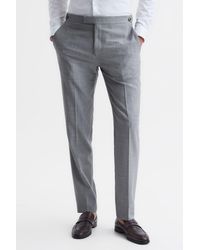 Reiss - Arrow - Soft Grey Arrow Slim Fit Wool Blend Trousers, 28 - Lyst