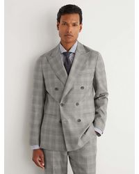 Reiss - Wool Check Double-Breasted Suit Blazer Classic-Fit - Lyst