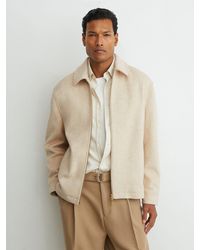 Reiss - Brushed Wool-Blend Zip-Through Overshirt - Lyst