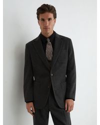 Reiss - Collin Tailored Fit Wool-Blend Flannel Single-Breasted Suit Blazer - Lyst