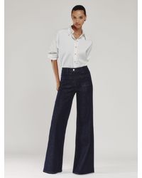 Reiss - Petite Patch Pocket Wide Leg Jeans - Lyst