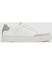 Reiss - Ashley - Sage/white Low Top Leather Trainers, Us 9.5 - Lyst