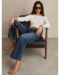 Reiss - Selin - Blue Mid Rise Straight Leg Jeans, 28 - Lyst