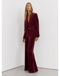 Reiss - Velvet Flared Tuxedo Trousers - Lyst