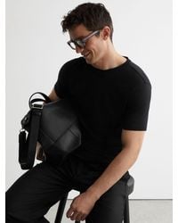 Reiss - Bless - Black Cotton Crew-neck Tailored-fit T-shirt, S - Lyst