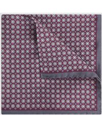 Reiss - Martino - Bordeaux/charcoal Montecristo Silk Printed Pocket Square, One - Lyst