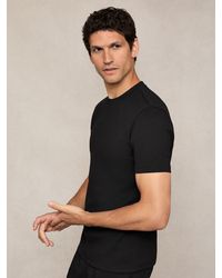 Reiss - Bradley - Black Premium-interlock Modern-fit T-shirt, Xs - Lyst