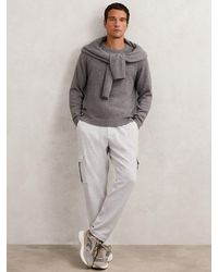 Reiss - Jersey Cargo Trousers With Cotton - Lyst