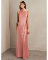 Reiss - Petite Satin Cape Maxi Dress - Lyst