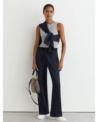 Reiss - Premium Interlock Wide-Leg Joggers - Lyst