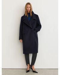 Reiss - Wool-Blend Relaxed-Fit Double-Breasted Coat - Lyst