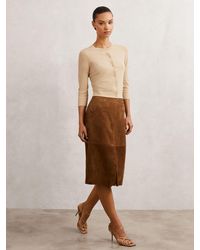 Reiss - Mara - Neutral Lightweight Cropped Cardigan, S (us 4-6) - Lyst