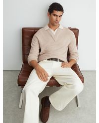 Reiss - Wool V-Neck Contrast-Collar Jumper - Lyst
