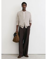 Reiss - Merino Wool Textured Bomber Cardigan - Lyst