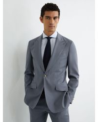 Reiss - Oscar - Soft Blue Classic Fit Virgin Wool Single-breasted Classic-fit Suit Blazer, 44 - Lyst
