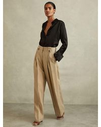 Reiss - Silk Double-Cuff Button-Through Shirt - Lyst