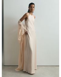 ATELIER - Satin Cape Maxi Dress - Lyst