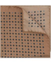 Reiss - Sisto - Golden Yellow Silk Micro Diamond-print Pocket Square, One - Lyst