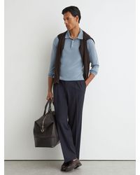 Reiss - Merino Wool Long-Sleeve Polo Shirt - Lyst