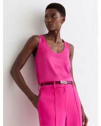 Reiss - Ruby Silk-Front Cami Top - Lyst