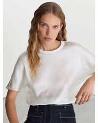 Reiss - Silk Short-Sleeve Top - Lyst