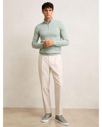 Reiss - Blackhall Half Zip Jumper Wool Plain - Lyst