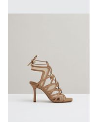 Reiss - Mesh Leather Strappy Heels - Lyst