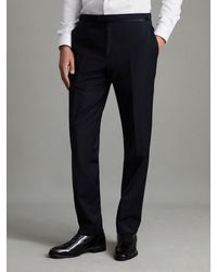 Reiss - Slim-Fit Wool-Blend Tuxedo Trousers - Lyst