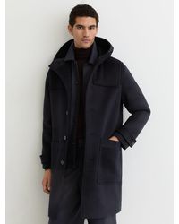 Reiss - Wool-Blend Hooded Duffle Coat - Lyst
