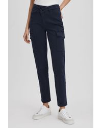 GOOD AMERICAN - Good Washed Blue Good Tapered Fit Cargo Trousers - Lyst