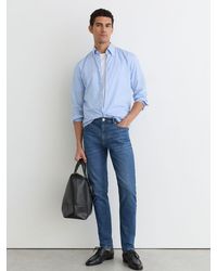 Reiss - Maddison - Mid Blue Wash Tapered Slim-fit Jeans, 32 - Lyst