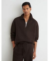 Reiss - Cotton Heavyweight Half-Zip Sweatshirt - Lyst