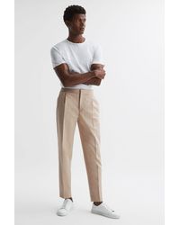 Reiss - Hove - Stone Technical Elasticated Trousers - Lyst