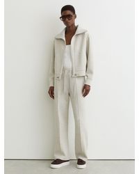 Reiss - Petite Premium Interlock Wide-Leg Joggers - Lyst